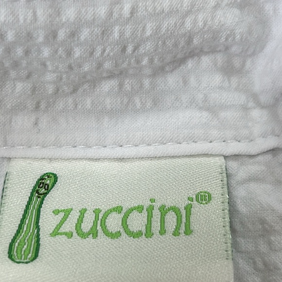 Zuccini brand infants white cotton one piece.  Waffle texture. Size 12 months. - Picture 3 of 6